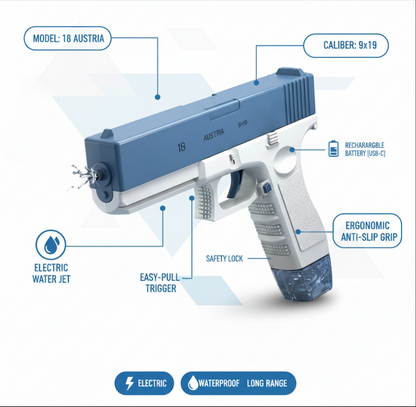 Get Ready for Action with the Powerful Automatic Water Gun Glock!